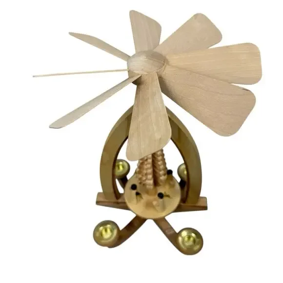 German Christmas Candle Pyramid Wood Windmill Choir Hand Made - Picture 2 of 10